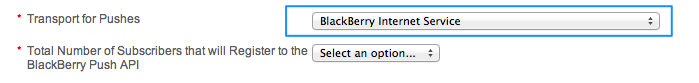 BlackBerry Push Evaluation Form