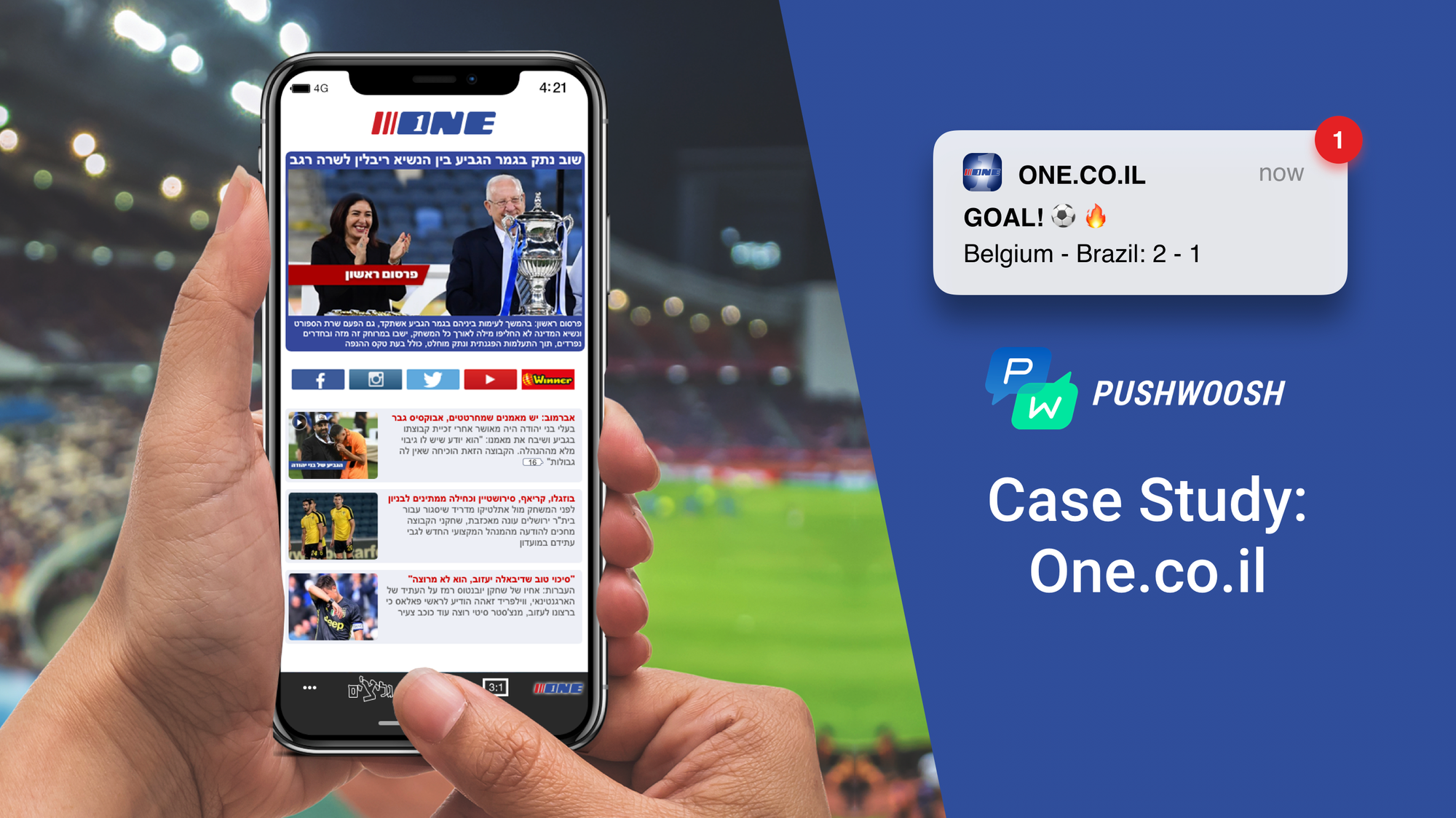ONE.co.il delivers sports news to its audience at lightning speed