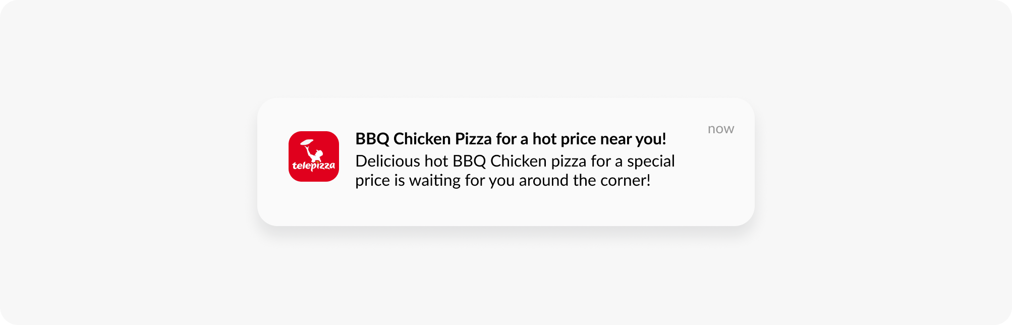 Geo-targeted push notification with special offer