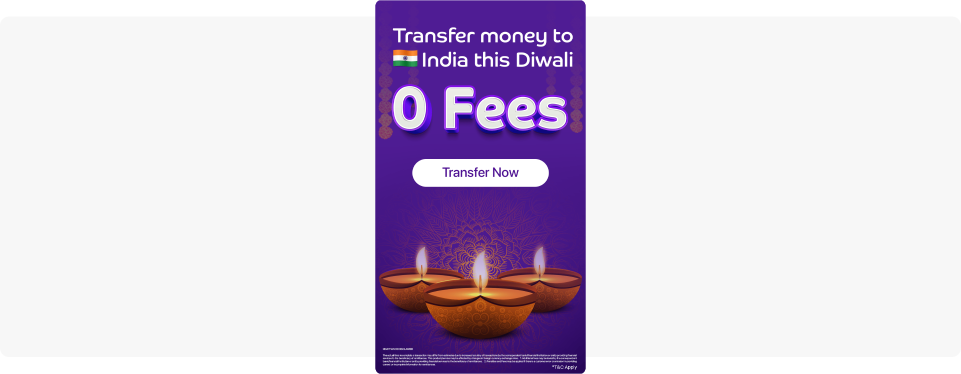 In-app message with holiday offer from Payit app