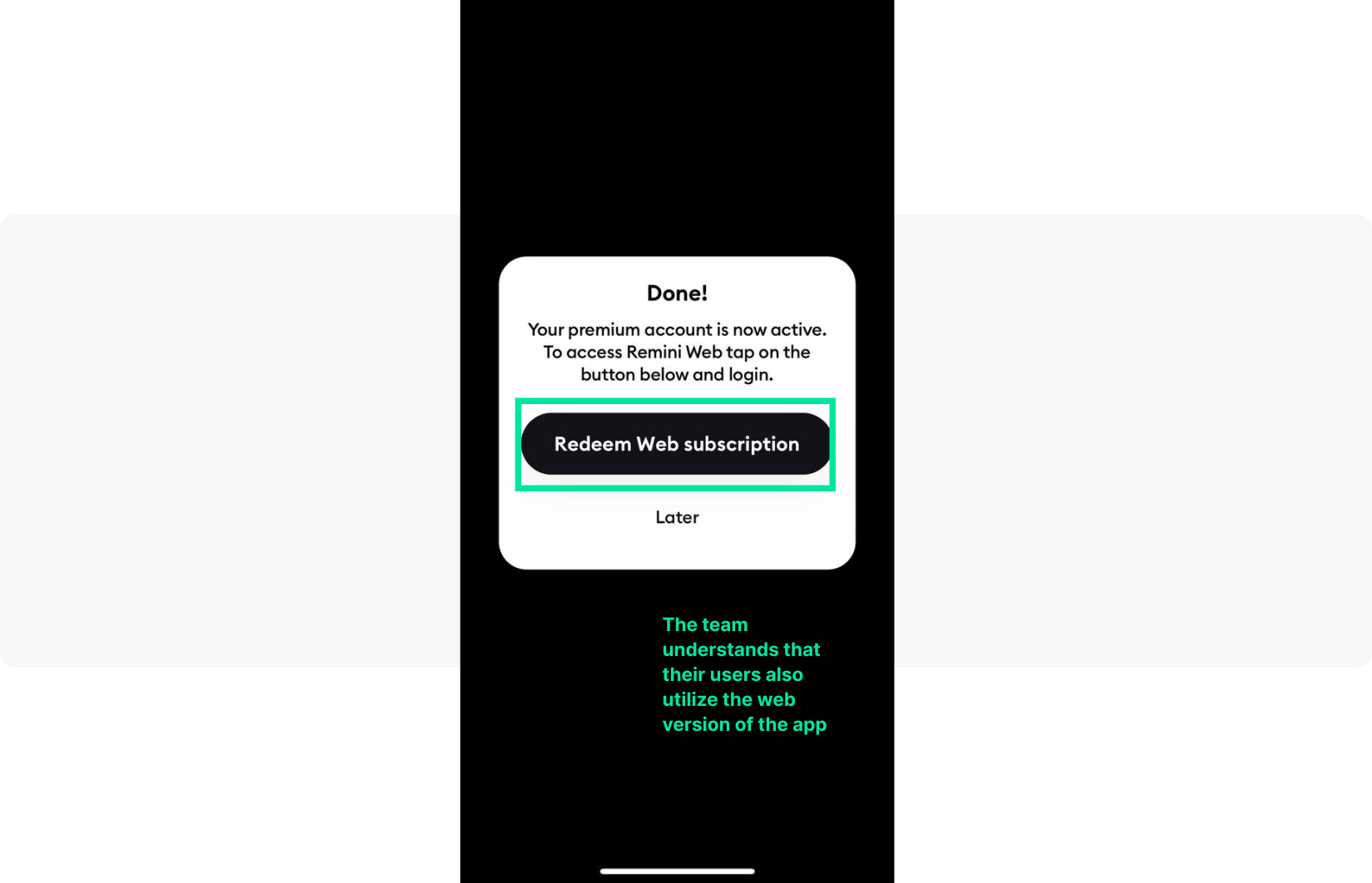 Remini app cross-platform users onboarding