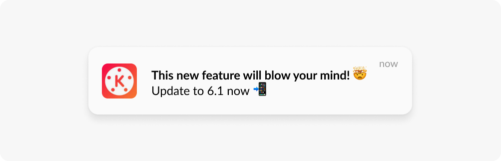 Push notification emoji example KineMaster