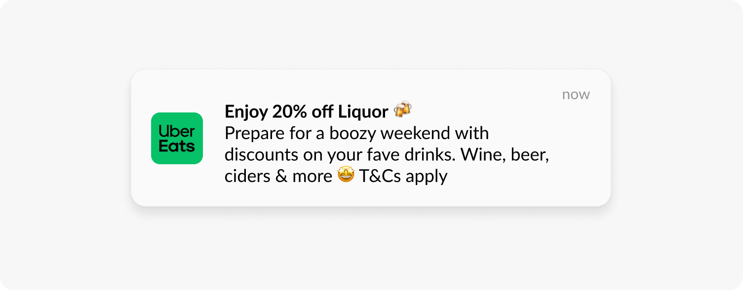 Emoji in push title and copy example