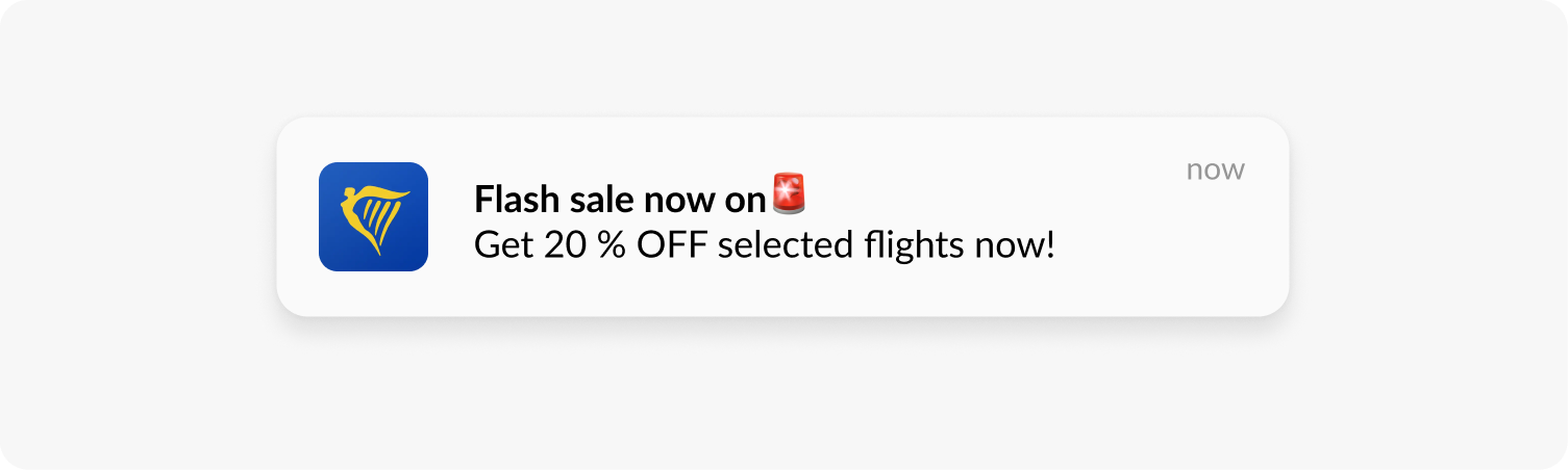 Where to place emoji in push notification example