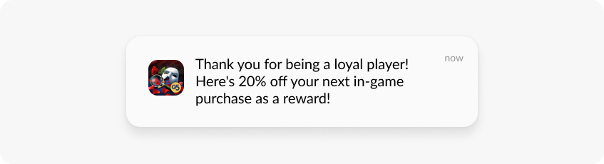 Push notification gaming app