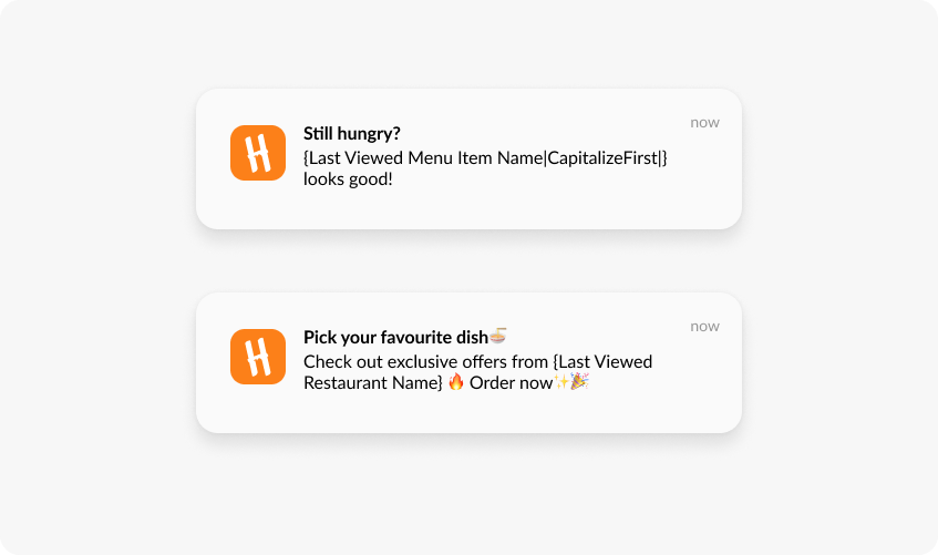 Behavior-based push notification example
