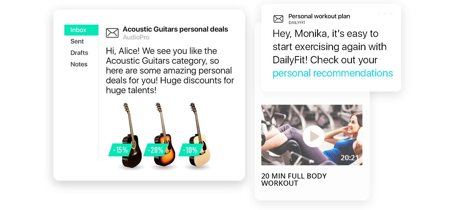 Примеры персонализированных email-сообщений