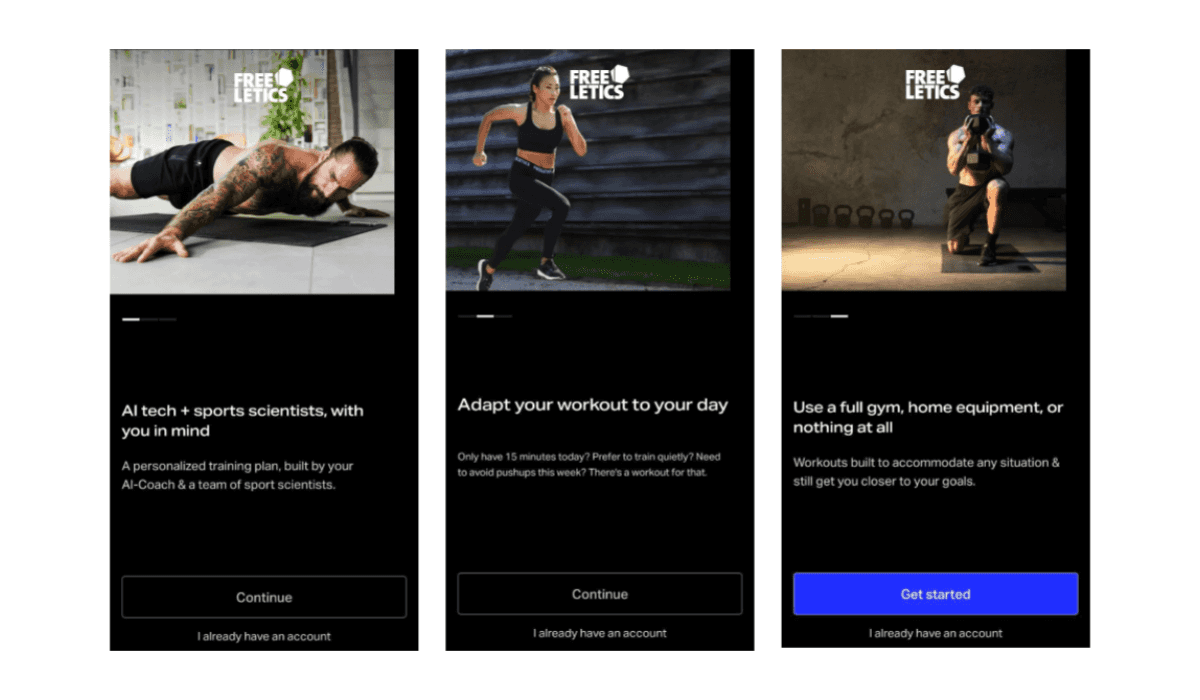User activation in the Freeletics app