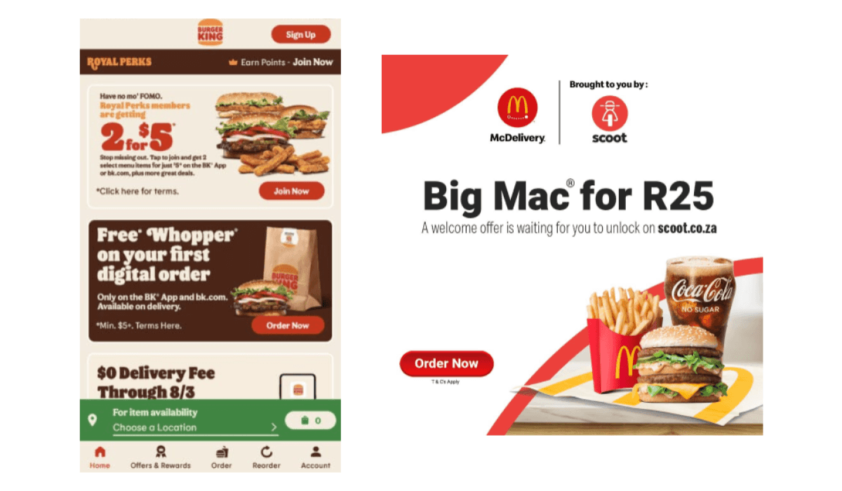 User activation in Burger King and McDonald's apps