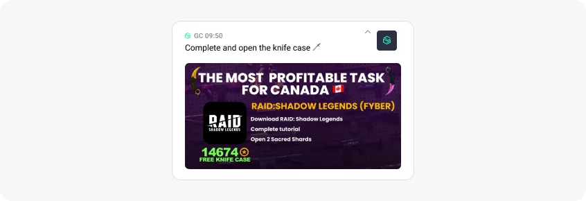 ตัวอย่างการแจ้งเตือนแบบ push ตามตำแหน่งภูมิศาสตร์