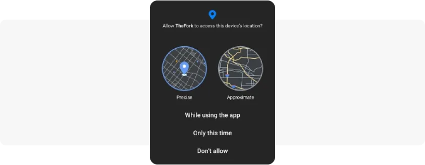 การยินยอมของผู้ใช้สำหรับการติดตามข้อมูลตำแหน่งที่ตั้ง