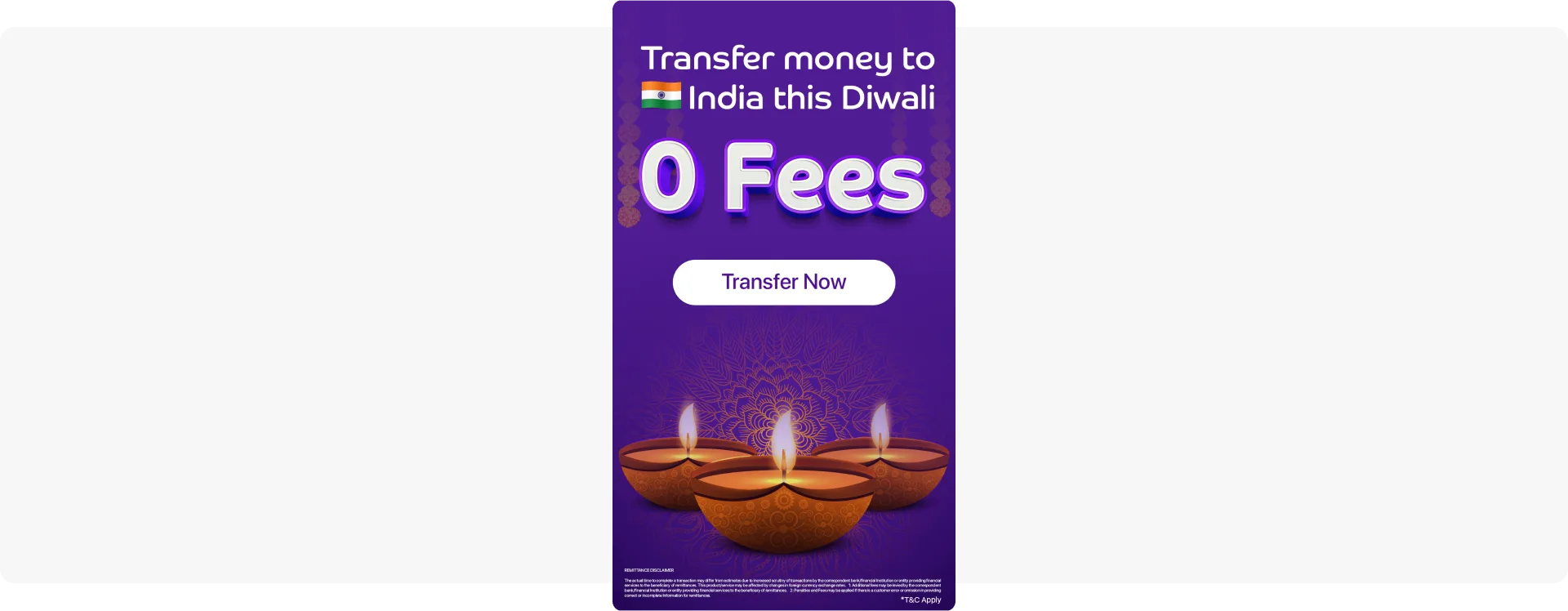 Mensaje in-app con oferta de festividad de la aplicación Payit