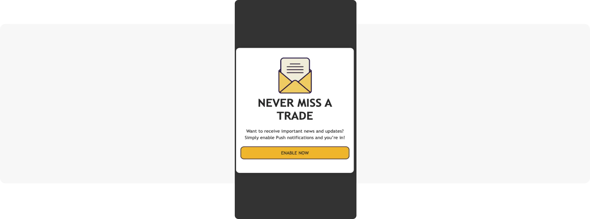 Opt-out-Wiederherstellungs-In-App-Nachricht - AvaTrade