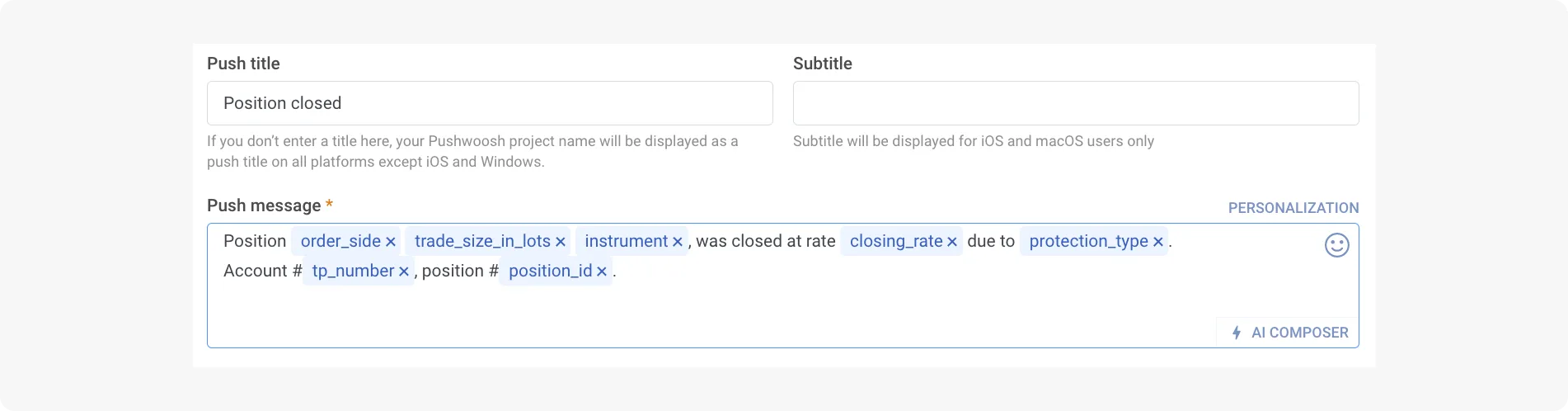 Push-Benachrichtigungstext mit Dynamic Content in Pushwoosh personalisieren