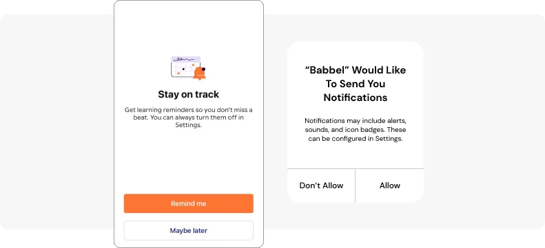 Beispiel für die Aufforderung zur Aktivierung von Push-Benachrichtigungen