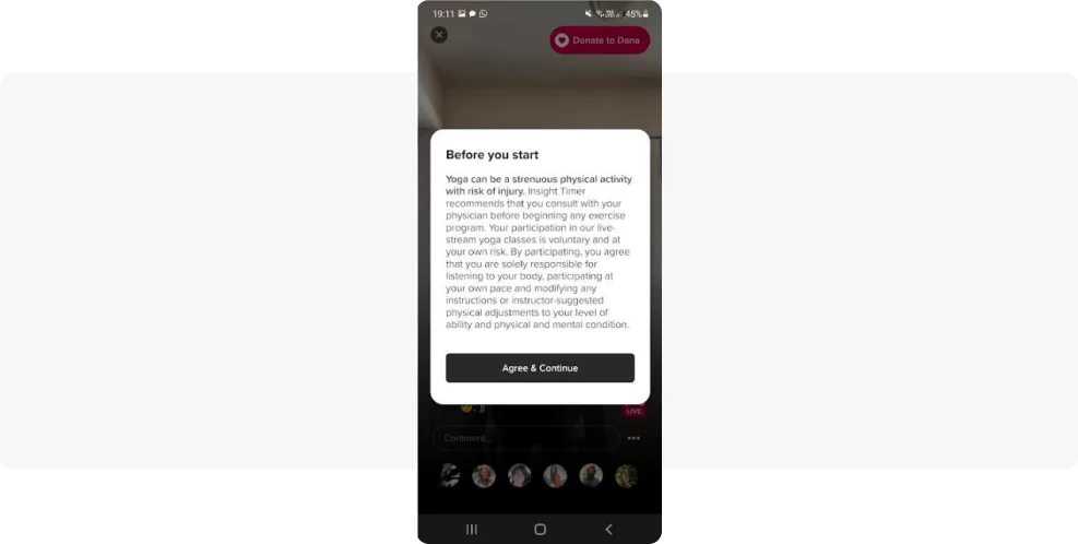 পরিষেবা ইন-অ্যাপ মেসেজ উদাহরণ
