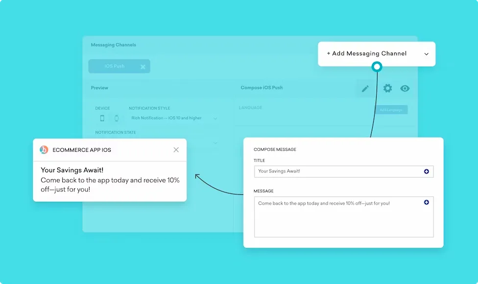 Editor de notificaciones push web de Braze