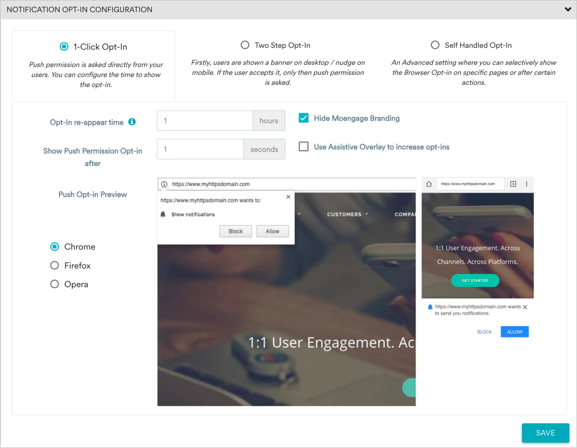 Editor de notificaciones push web de MoEngage