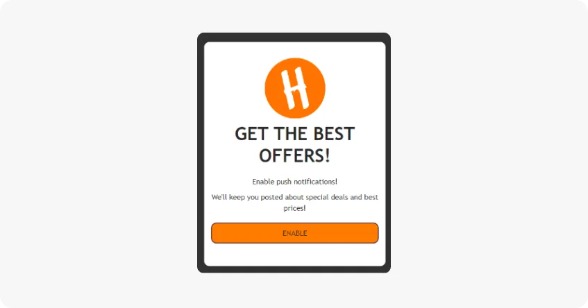 Exemplo de mensagem no aplicativo Pushwoosh HungryNaki