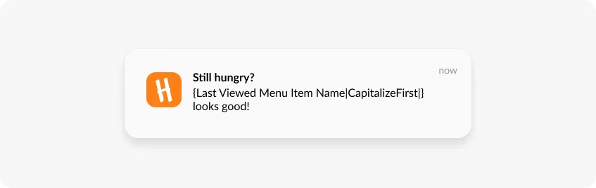 Exemplo de notificação push com conteúdo dinâmico Pushwoosh HungryNaki