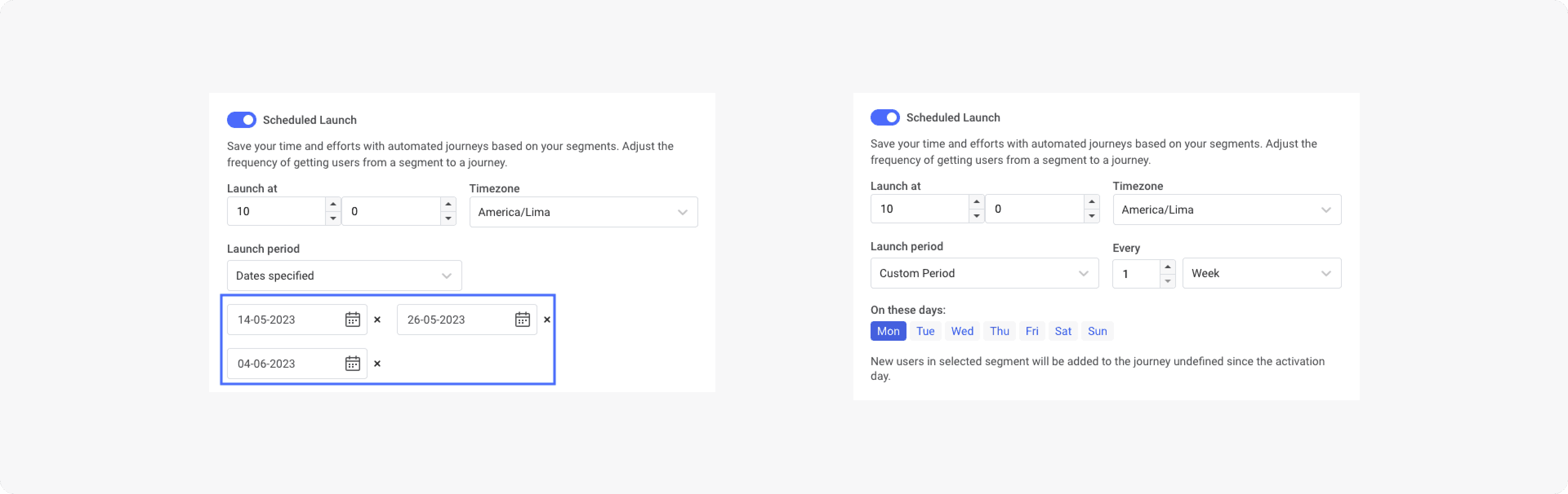 Programar ofertas regulares marketing automation