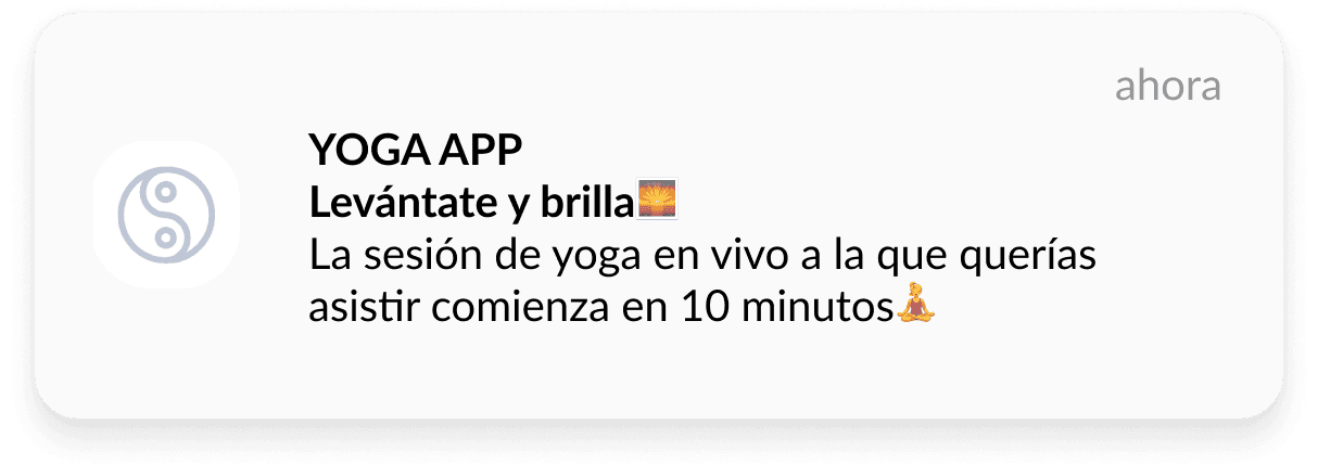 Recordatorio a través de notificación push programada