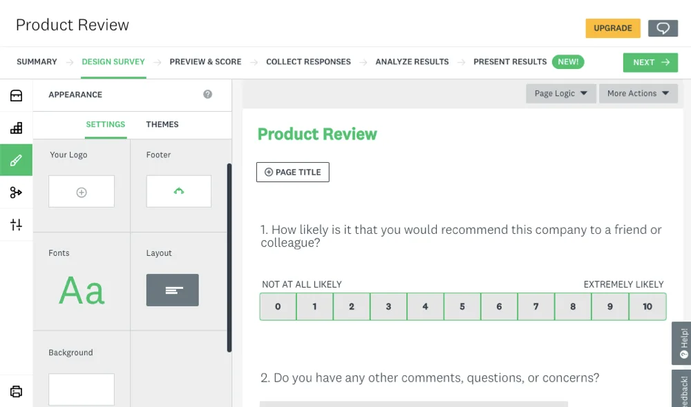SurveyMonkey – Bestes Tool zur Erfassung von tiefgehendem Kundenfeedback