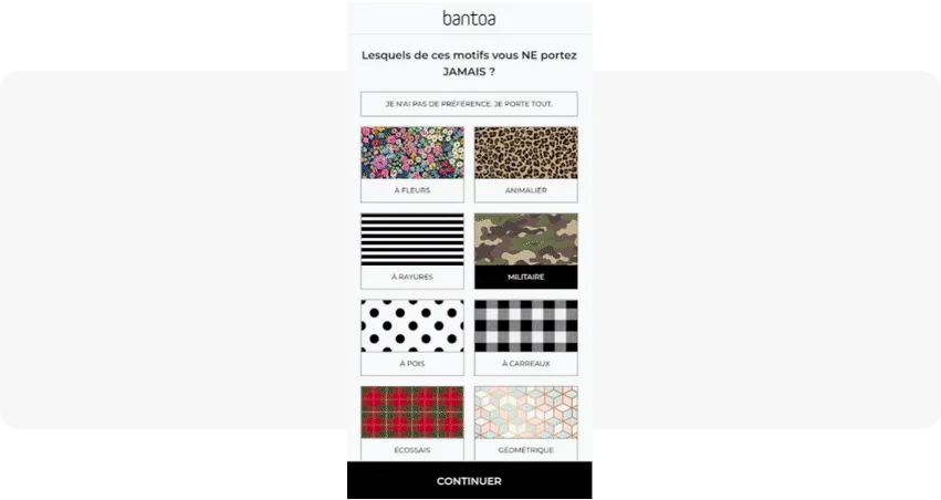 时尚应用新用户引导调查示例