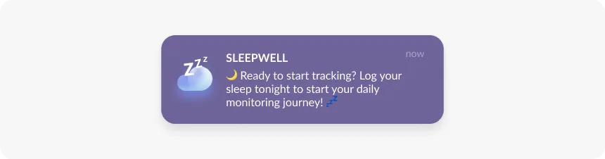 사용자 활성화를 위한 푸시 알림 예시