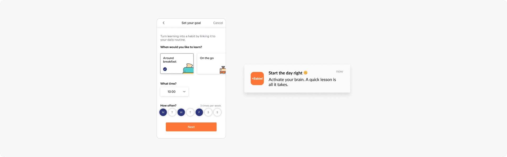 Push notification activity reminder example