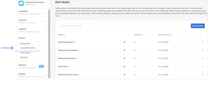 Pushwoosh में रिच मीडिया
