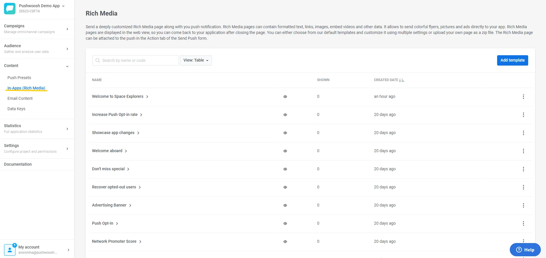 Erstellung einer Onboarding-In-App mit Pushwoosh