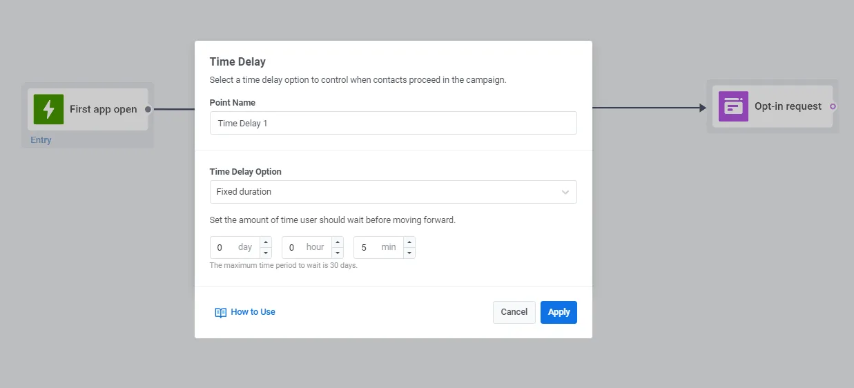 Zeitverzögerung vor einer Opt-in-Anfrage - Pushwoosh