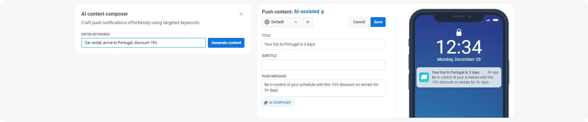 AI 推送编辑器 - Pushwoosh