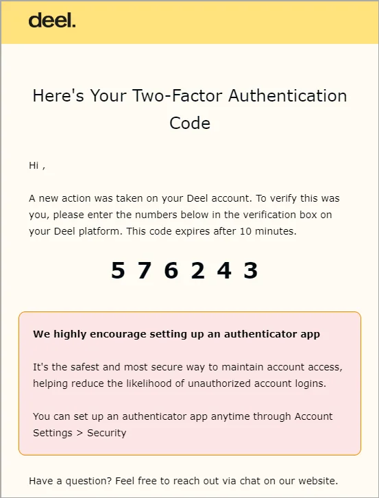 Deel 2FA E-Mail - Transaktions-E-Mails