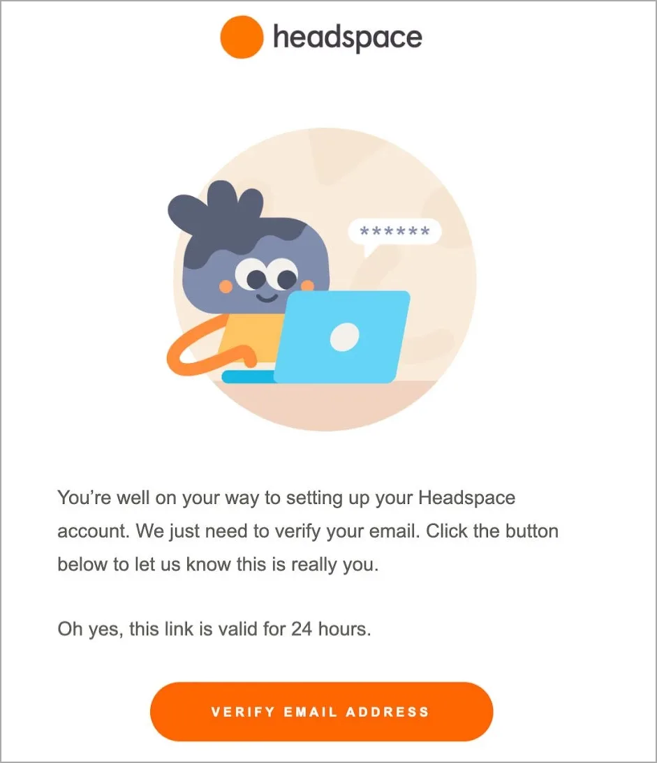 Headspace Kontoaktivierungs-E-Mail