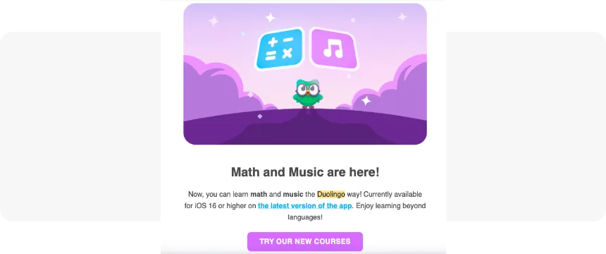 Duolingo 电子邮件示例