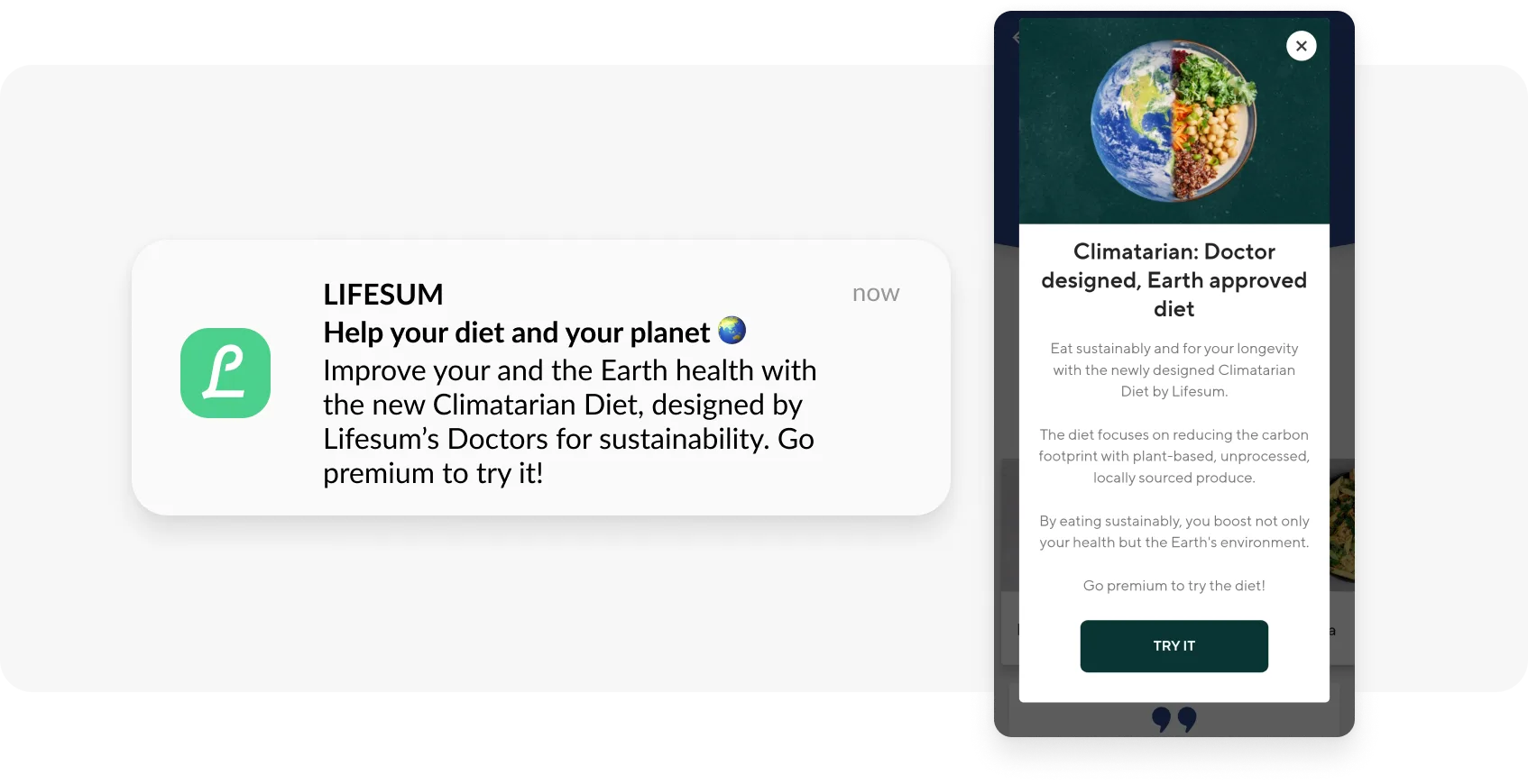 Lifesum ऐप का प्रीमियम में रूपांतरण पुश और इन-ऐप