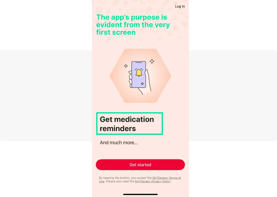 Onboarding de la aplicación MyTherapy