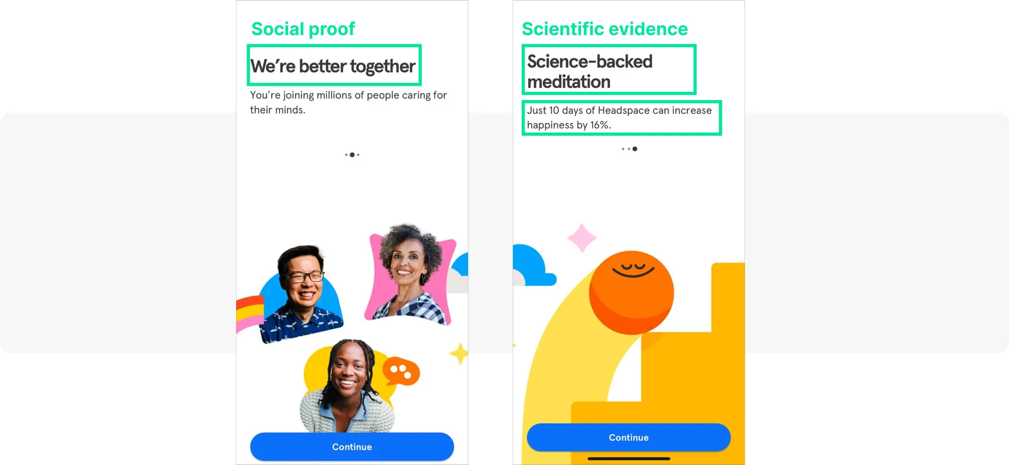 Ejemplo de prueba social en el onboarding