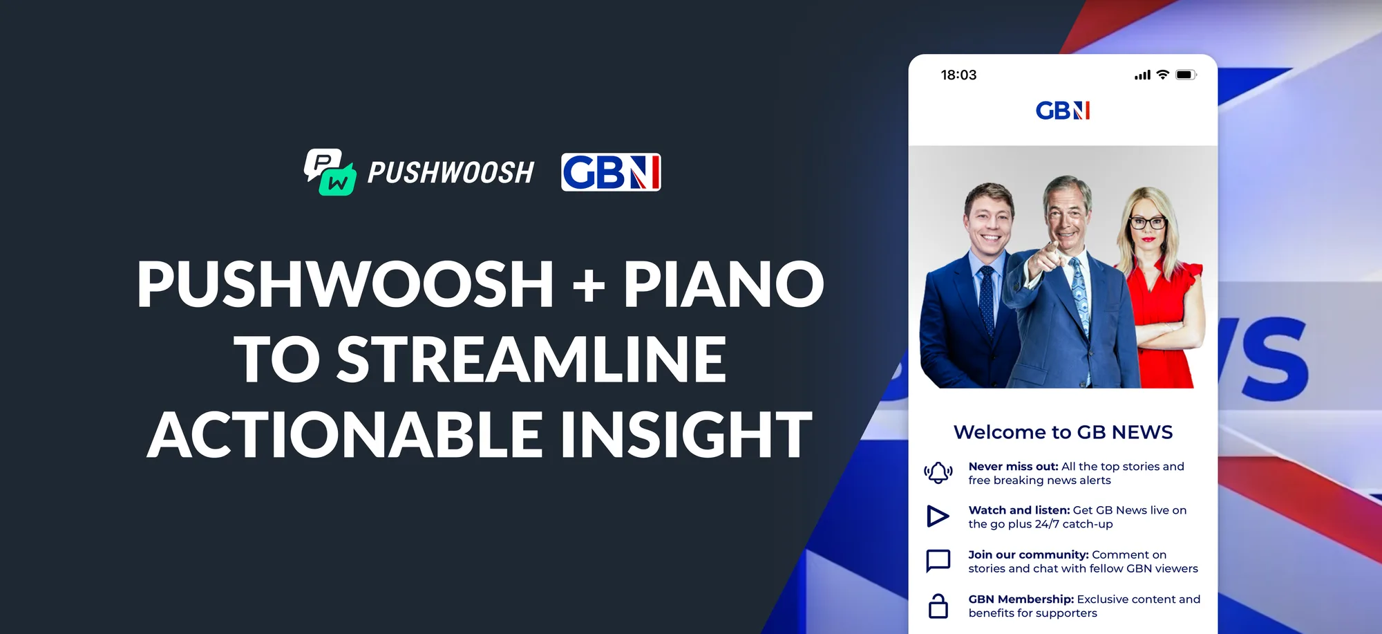 GB News เพิ่มการมีส่วนร่วมและการรักษาผู้ใช้ด้วยการผสานรวม Pushwoosh & Piano