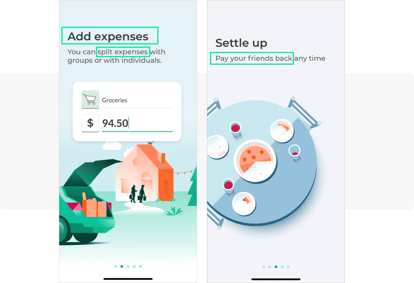 Splitwise feature discovery in-apps example