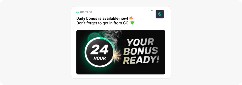 Ejemplo de notificación push enriquecida