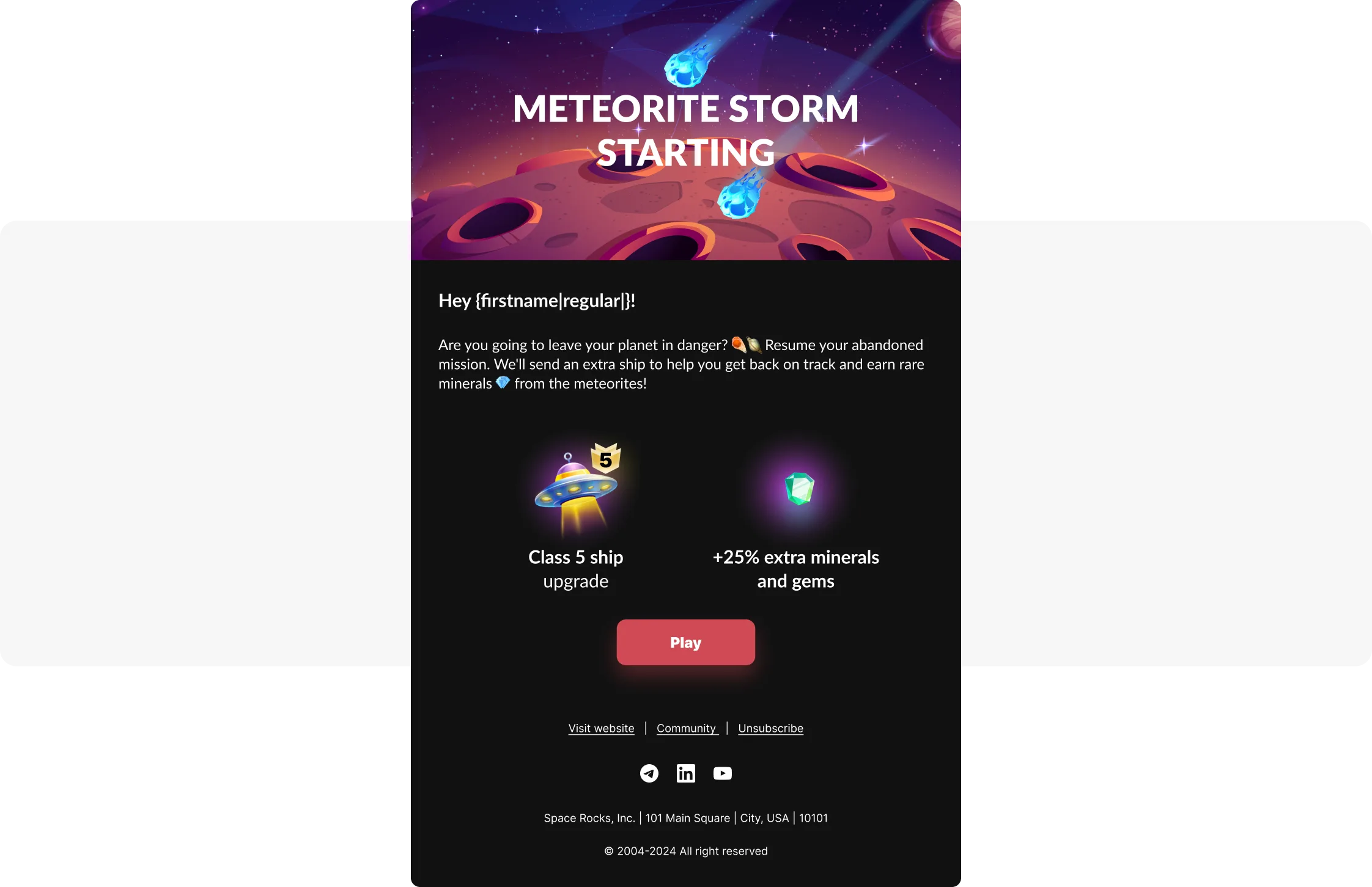 Plantilla de email de re-engagement