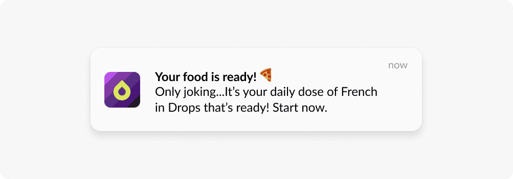 Push notification emoji example Drops