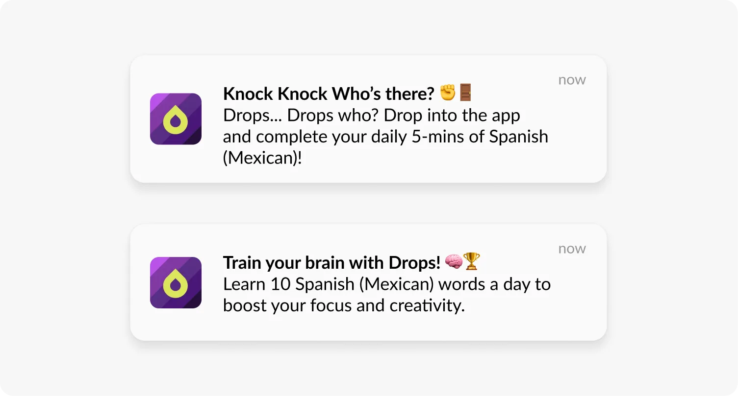 पुश कॉपी उदाहरण में इमोजी