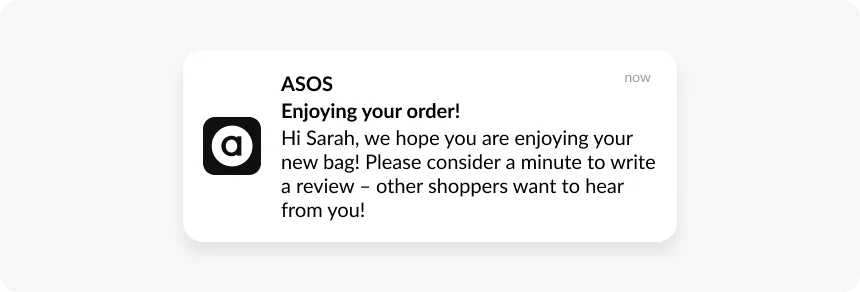 ตัวอย่าง push จาก ASOS 2