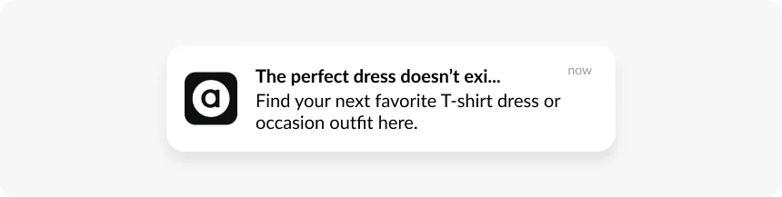 ตัวอย่าง push จาก ASOS