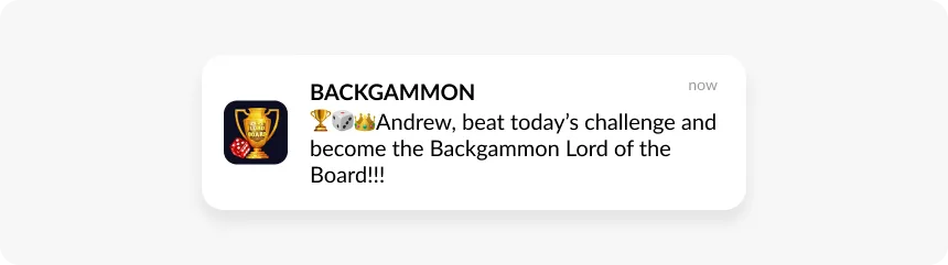 ตัวอย่าง push จาก Backgammon