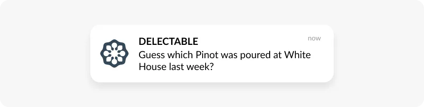 ตัวอย่าง push จาก Delectable